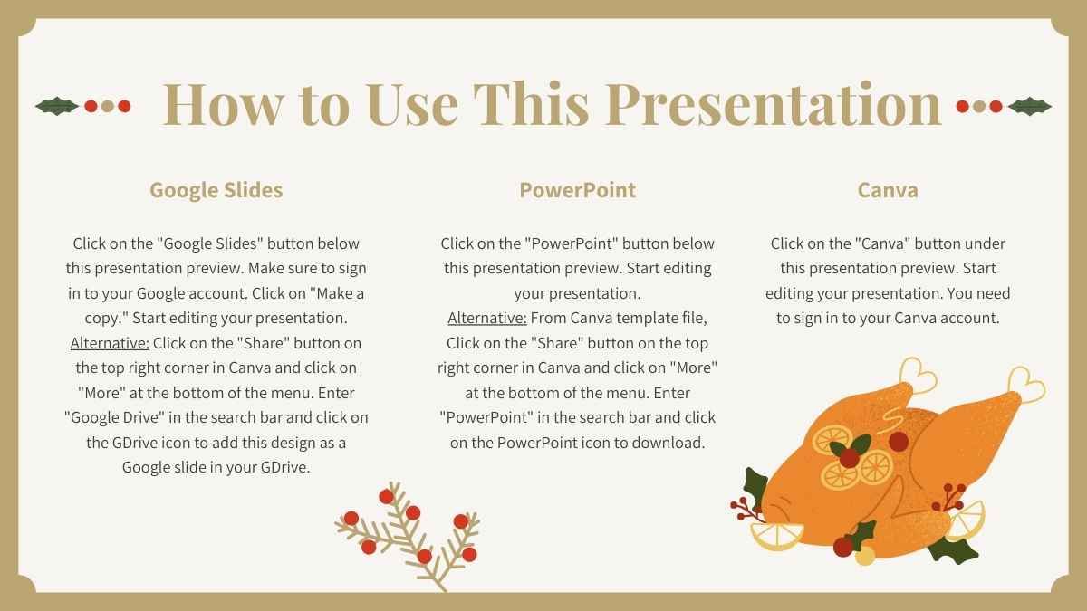 Minimal Illustrated Christmas Recipe - slide 1