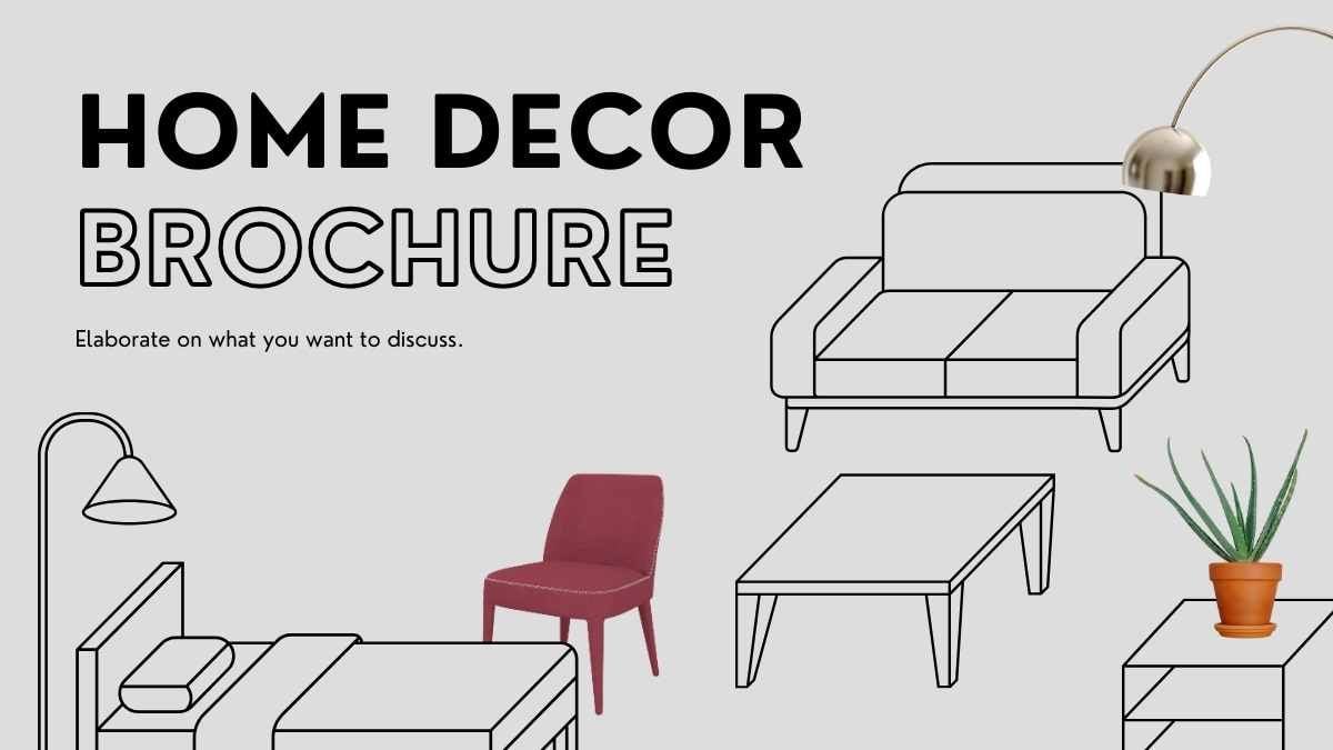 Brochure minimalista de decoración de hogar ilustrada - diapositiva 0