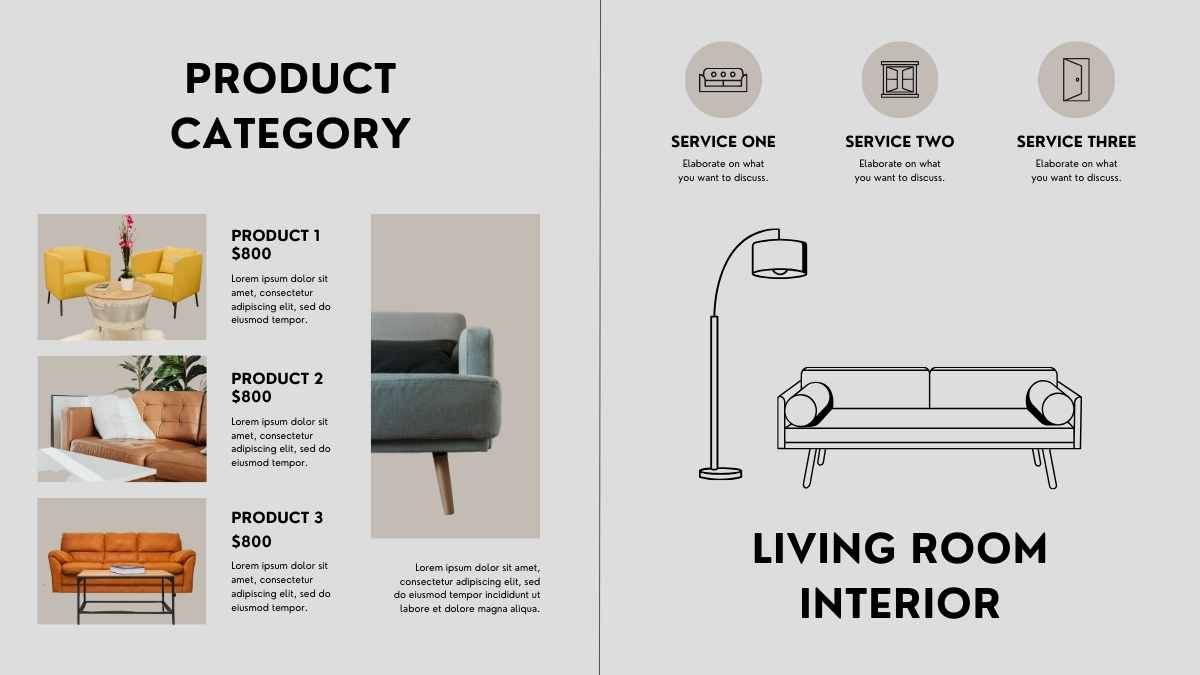Brochure minimalista de decoración de hogar ilustrada - diapositiva 8