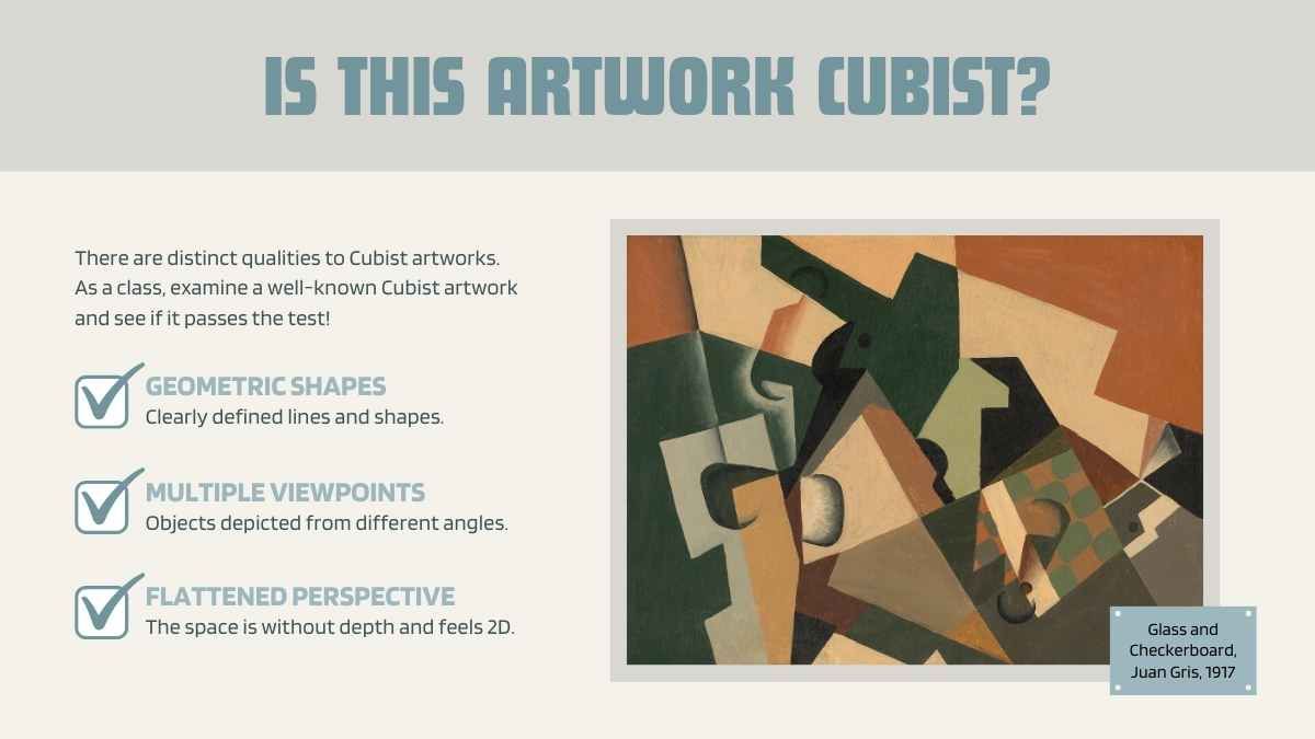 Minimal Introduction to Cubism Lesson - slide 7