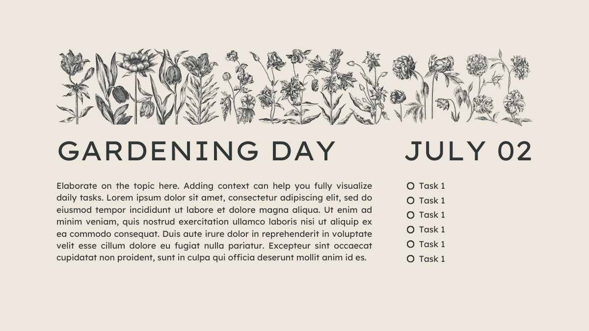 Calendario diario minimalista de julio - diapositiva 6
