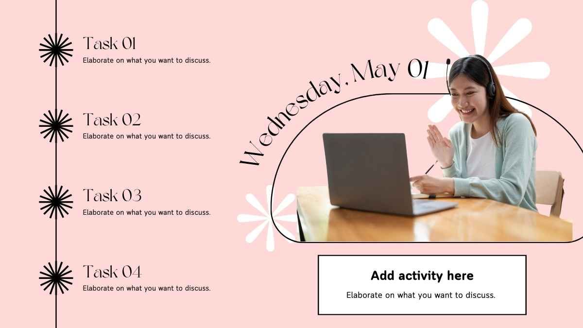 Calendario diario minimalista de mayo - diapositiva 11