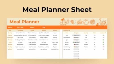 Minimal Meal Planner Sheet