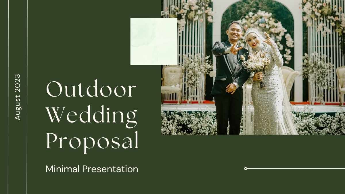 결혼 계획, 기념일 축하, 모임 및 초대에 이상적인 이 녹색 템플릿은 귀하의 관객을 확실히 감탄시킬 것입니다. - slide 0