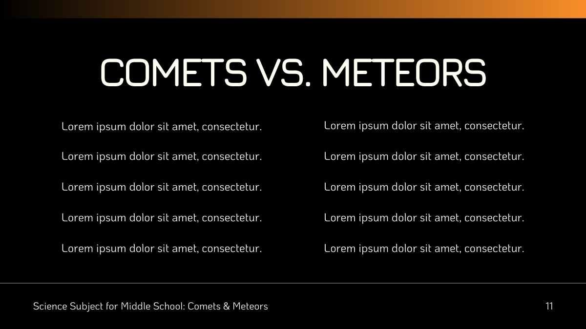 Minimal Science Lesson: Comets and Meteors - slide 12