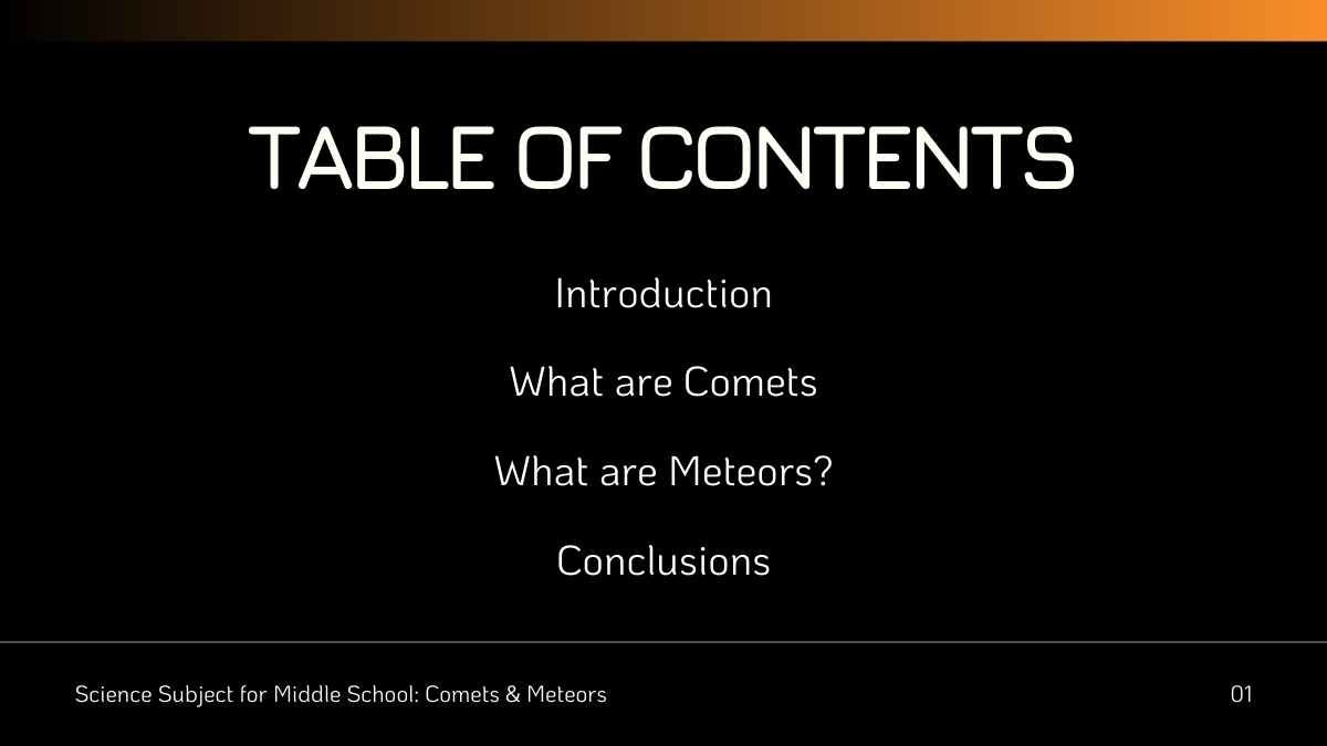 Minimal Science Lesson: Comets and Meteors - slide 2