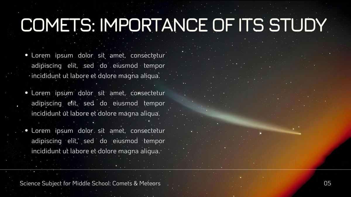 Minimal Science Lesson: Comets and Meteors - slide 6