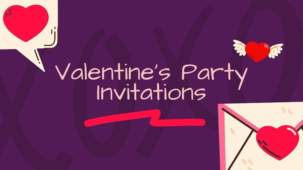 Invitaciones de fiesta de San Valentín minimalistas - diapositiva 0