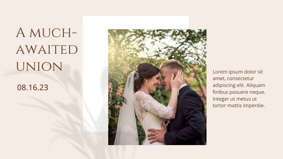 Livro de memórias digital de casamento minimalista - slide 3