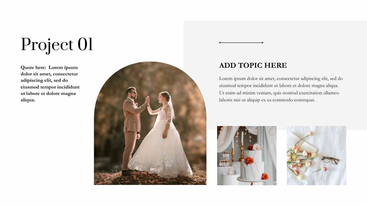 Portfólio de casamento minimalista para fotógrafos - slide 11