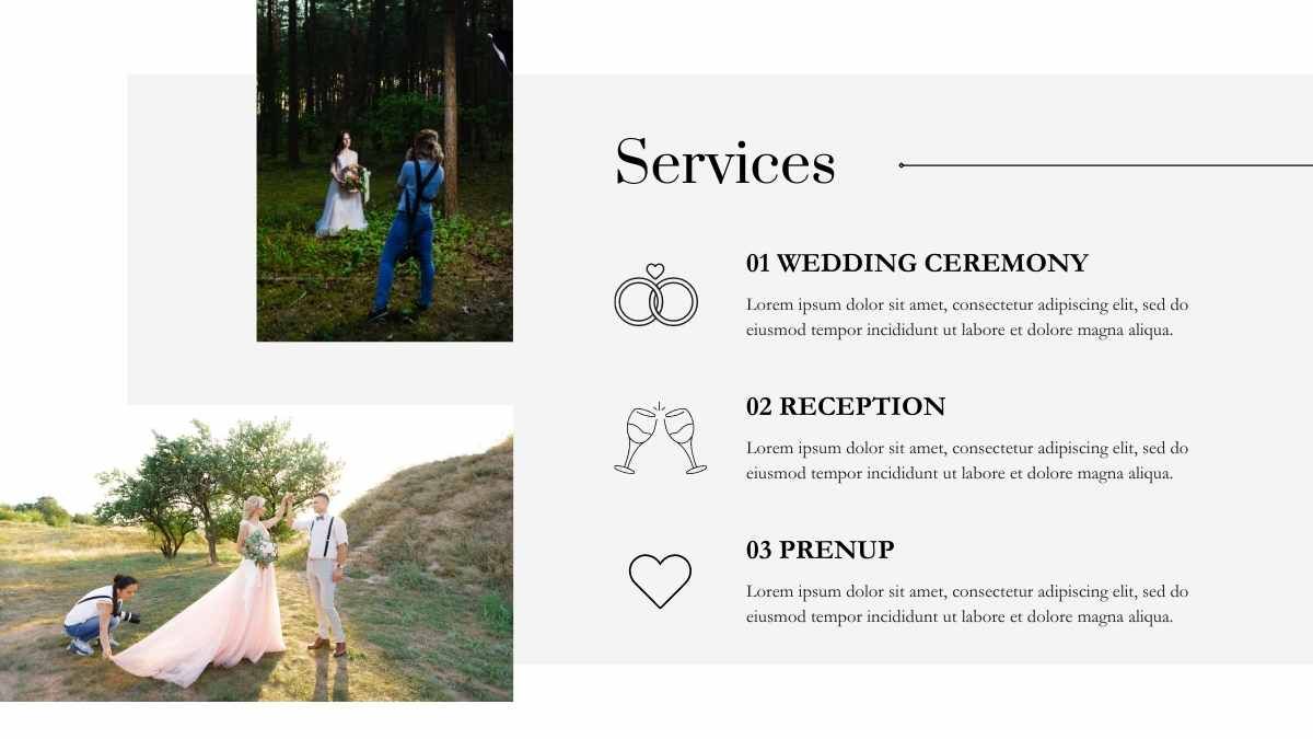 Portfólio de casamento minimalista para fotógrafos - slide 6