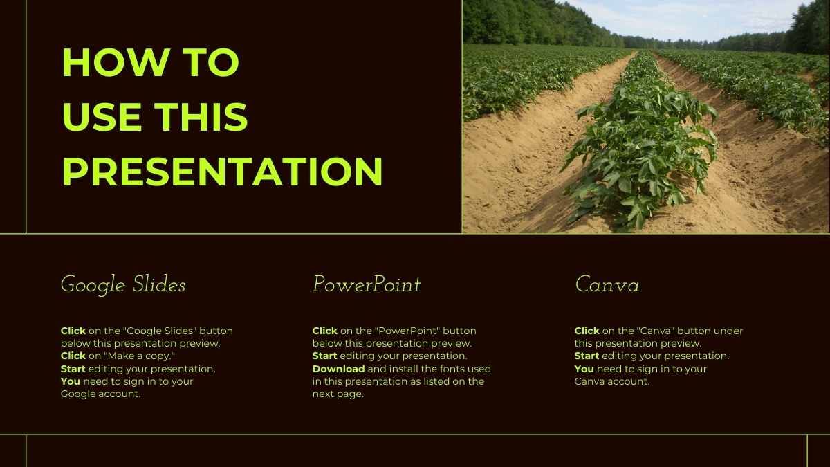 미니멀한 농업 식품 산업 회사 프로필 - slide 1