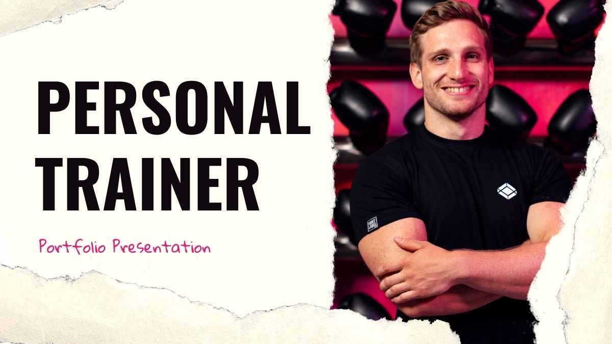 Cool Minimalistic Personal Trainer Portfolio Slides - slide 1