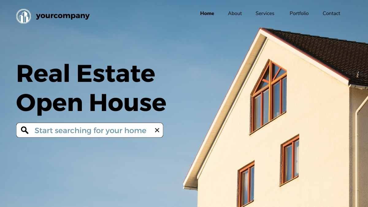Minimalistic Real Estate Open House Website Design - slide 0