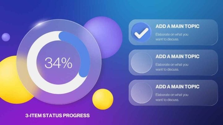 Status Info Game Example 3-Item Status Process Infographic. Infographics Template — SlidesCarnival