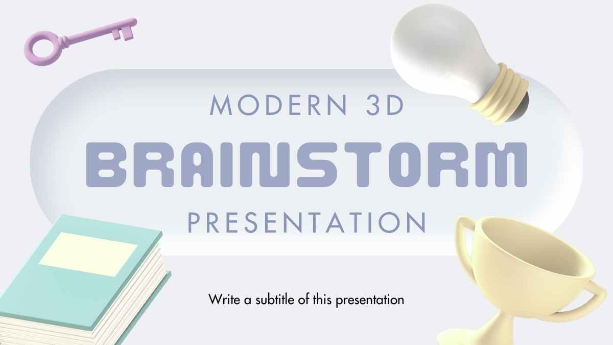 Modern 3D Brainstorm Whitish Slides - slide 1