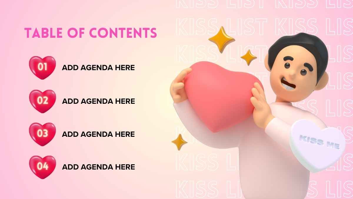 Modern 3D Kiss List - slide 2
