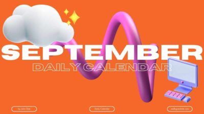 Calendario diario moderno 3D de septiembre