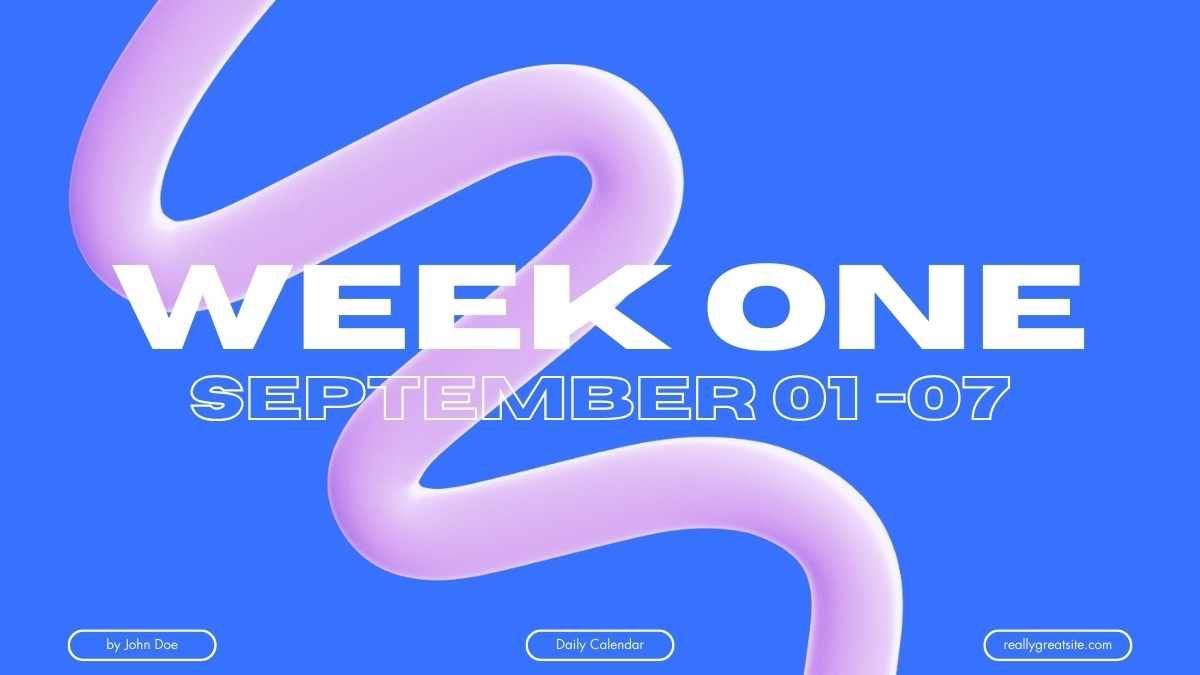 Modern 3D September Daily Calendar - slide 4