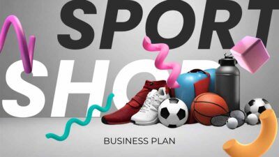 Plano de negócios de loja de esportes 3D moderna