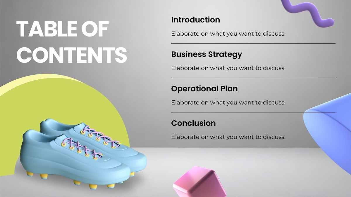 Plano de negócios de loja de esportes 3D moderna - slide 1