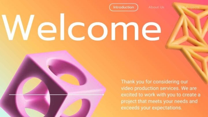 Template Proposal Produksi Video 3D Modern Gratis