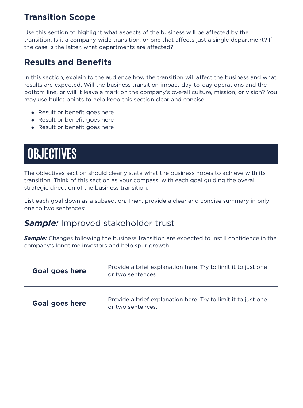 Modern Business Transition Plan - slide 2