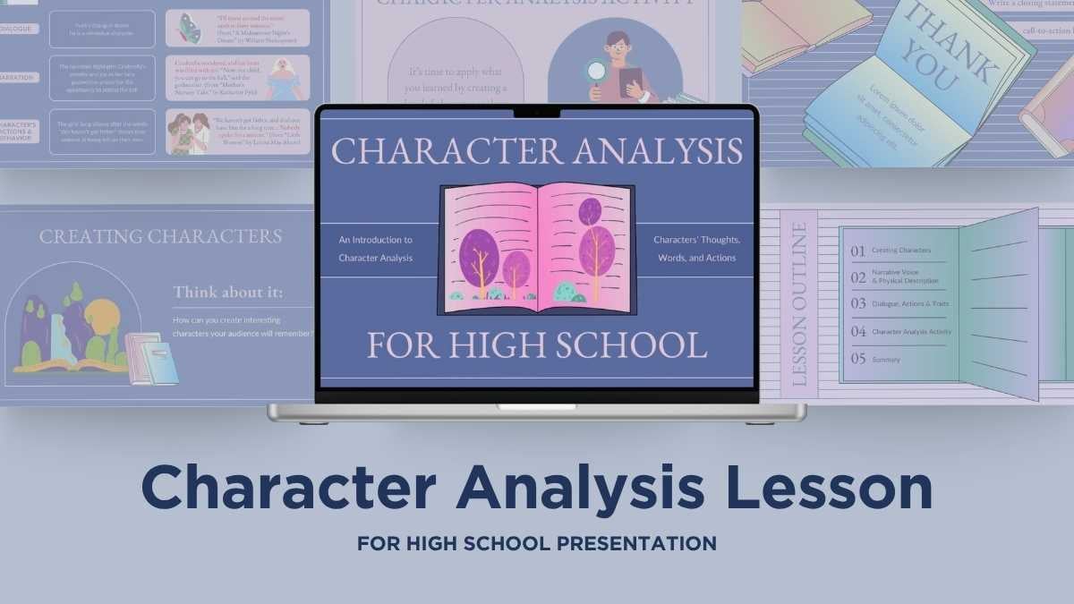 Modern Character Analysis Lesson for High School - slide 1