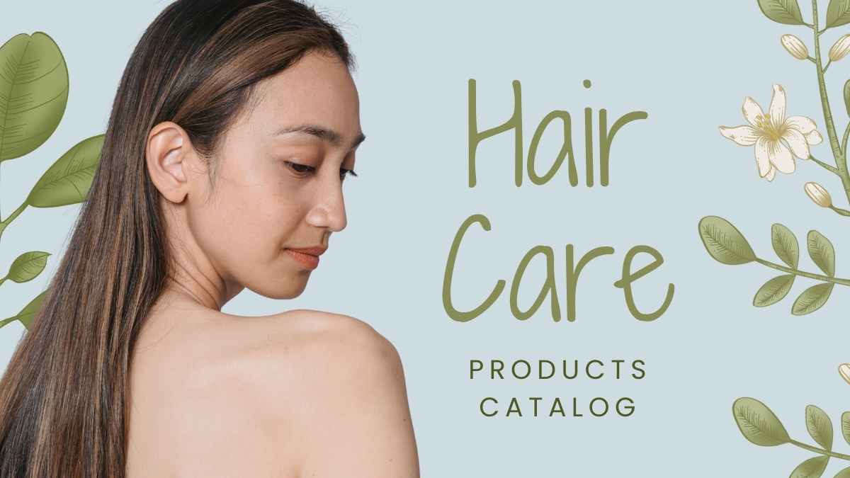 Modern Floral Hair Care Products Catalog Slides - slide 1