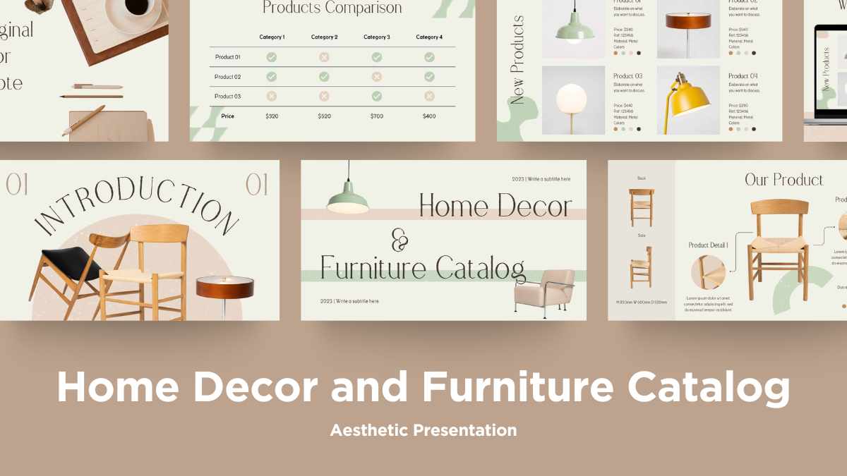 Modern Home Decor and Furniture Catalog Slides - slide 1