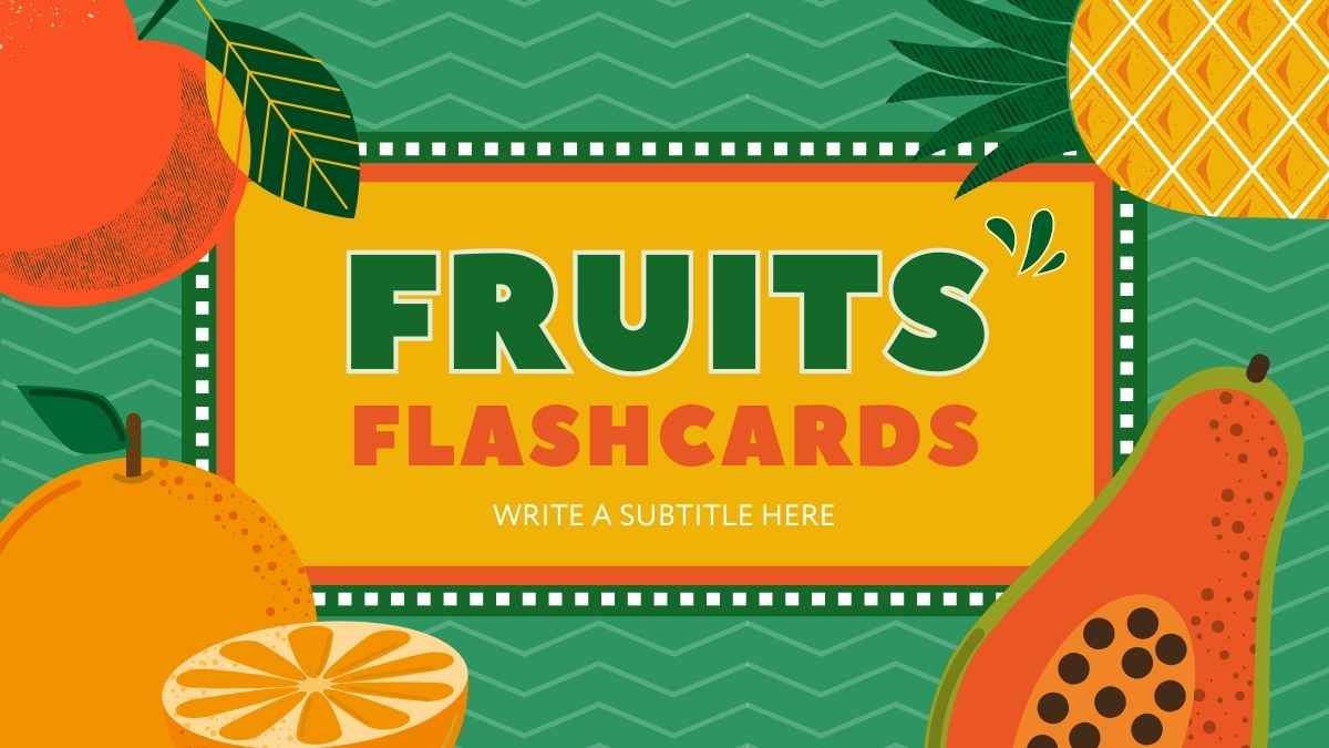 Flashcards de frutas modernas ilustradas - slide 0