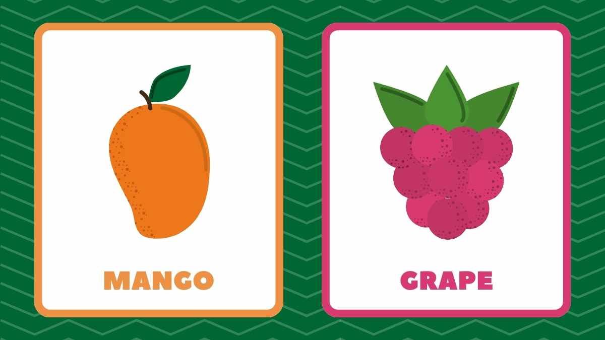 Flashcards de frutas modernas ilustradas - slide 5
