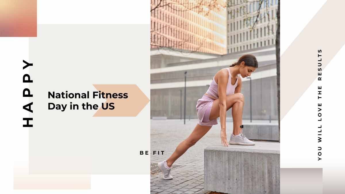 Modern Minimal Happy National Fitness Day in the US - slide 0