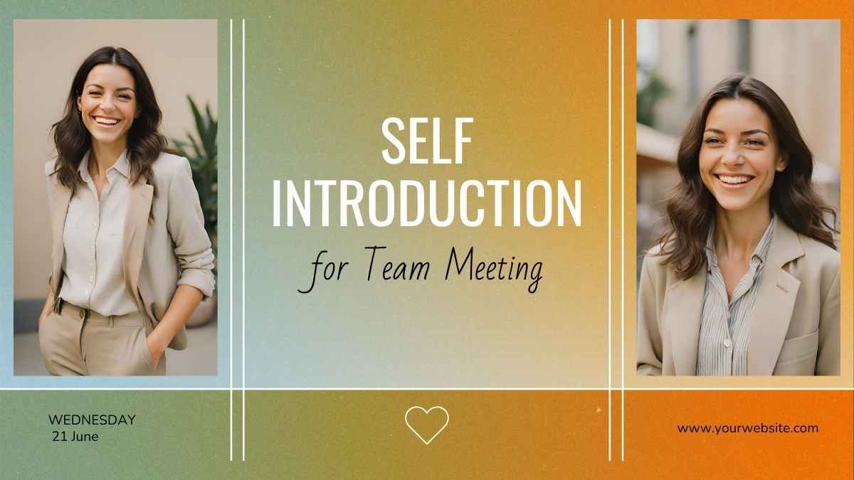 Autoapresentação mínima e moderna para reuniões de equipe - slide 0