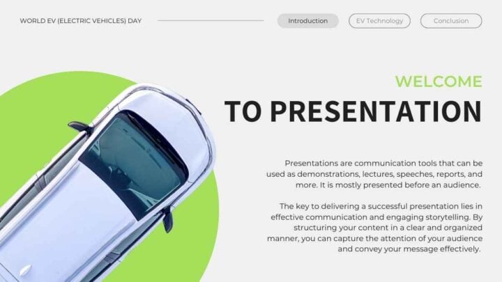 World EV Electric Vehicles Day. Free PPT & Google Slides Template ...
