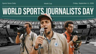 Dia Mundial do Jornalista Esportivo Minimalista Moderno