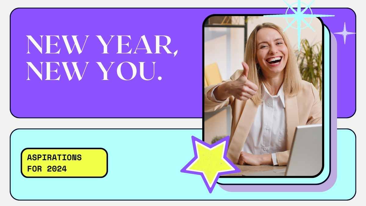 モダンでキュートなネオンの新年の夢スライド✨ - slide 1
