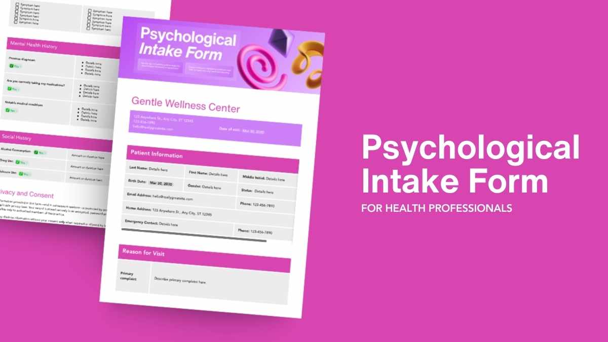 Modern Psychology Intake Form - slide 1