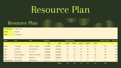 Modern Resource Planning Sheet