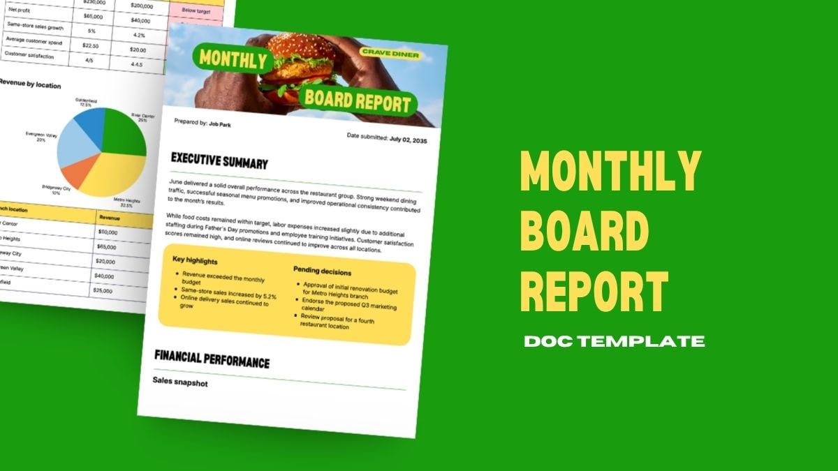 Monthly Board Report Doc - slide 1