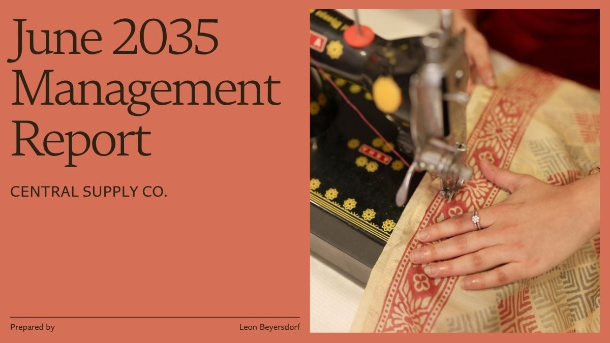 Monthly Management Report - slide 1