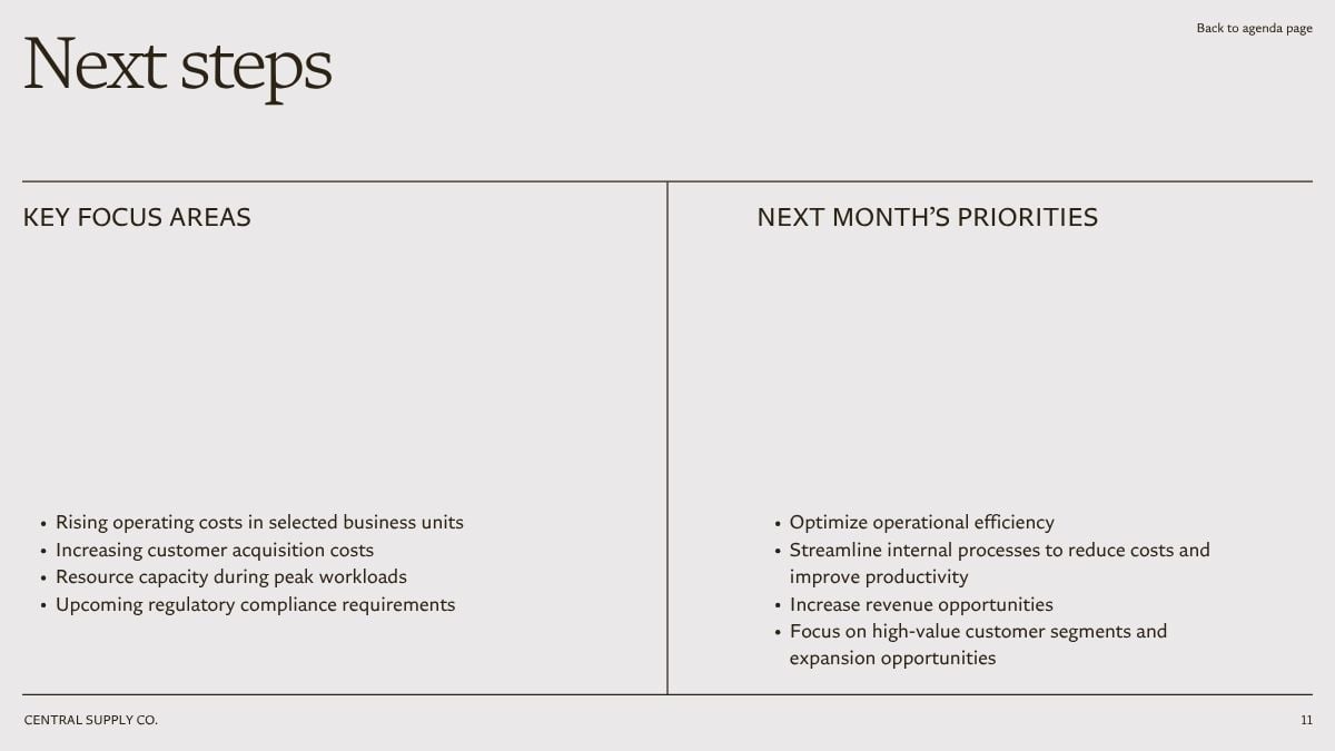 Monthly Management Report - slide 11
