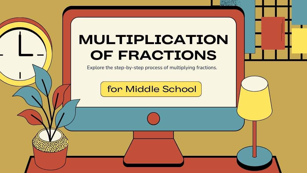 Lição de multiplicação de frações para o ensino médio - slide 0