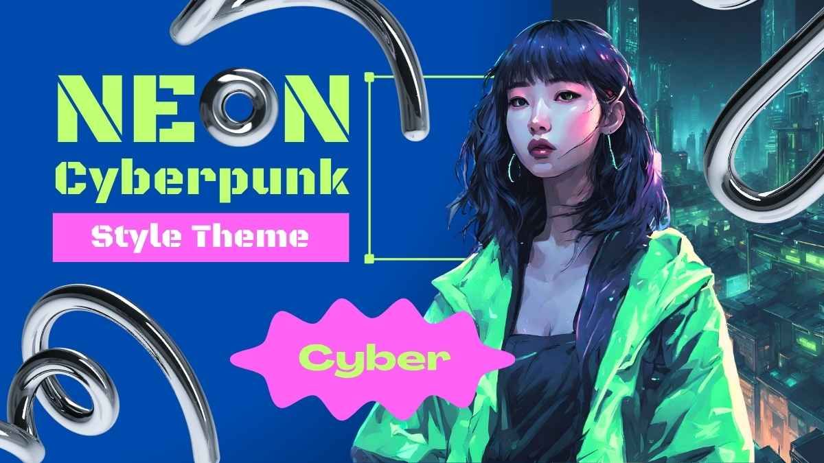 Neon Cyberpunk Style Theme Presentation - slide 0