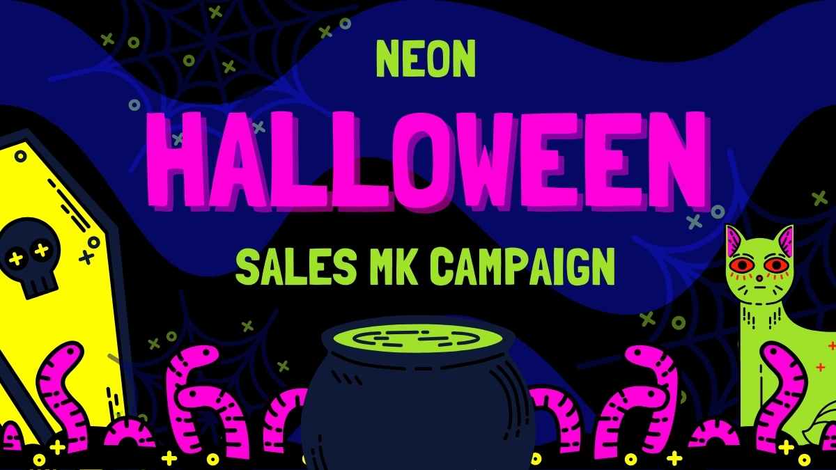 Neon Halloween Sales Marketing Campaign Slides - slide 1