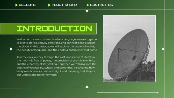 Radar Backgroundpowerpoint Military Radar Background . Free Slides Template — SlidesCarnival