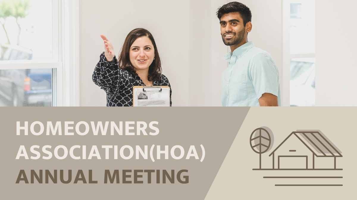 Illustrated Homeowners Association Meeting - slide 0