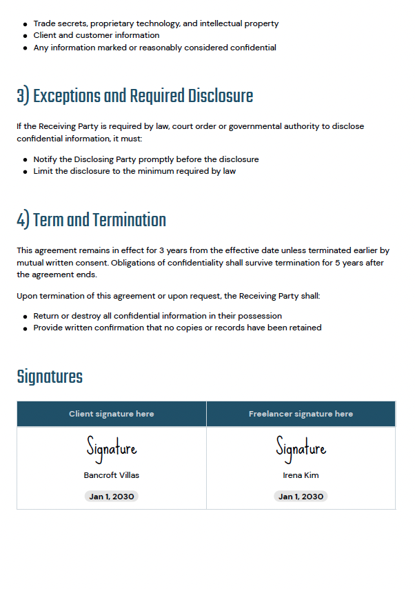 Non Disclosure Contract Agreement - slide 2