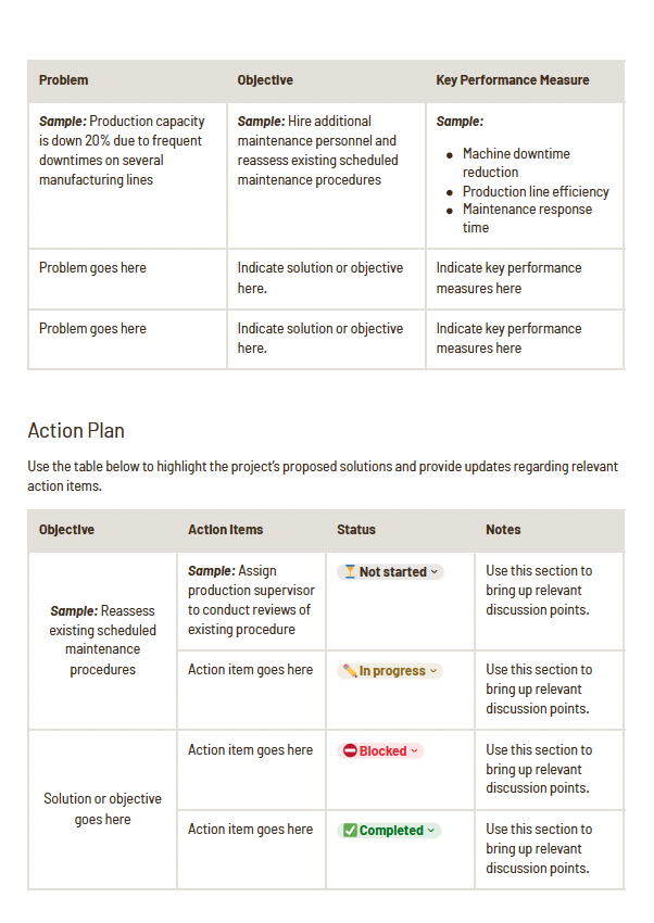 One Page Business Case Report - slide 2