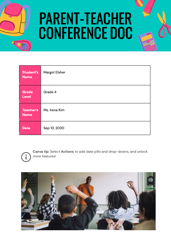 Parent-Teacher Conference Doc - slide 1